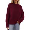 imagePRETTYGARDEN Womens Sweaters Fall 2025 Trendy Casual Crewneck Long Sleeve Cozy Knit Pullover Sweater Tops Winter ClothingWine Red