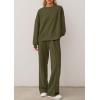 imagePRETTYGARDEN 2 Piece Sets For Women Fall Trendy Long Sleeve Sweatshirt Wide Leg Pants Loungewear Set Matching SweatsuitArmy Green