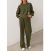 imagePRETTYGARDEN 2 Piece Sets For Women Fall Trendy Long Sleeve Sweatshirt Wide Leg Pants Loungewear Set Matching SweatsuitArmy Green