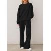 imagePRETTYGARDEN 2 Piece Sets For Women Fall Trendy Long Sleeve Sweatshirt Wide Leg Pants Loungewear Set Matching SweatsuitBlack