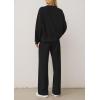 imagePRETTYGARDEN 2 Piece Sets For Women Fall Trendy Long Sleeve Sweatshirt Wide Leg Pants Loungewear Set Matching SweatsuitBlack