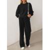 imagePRETTYGARDEN 2 Piece Sets For Women Fall Trendy Long Sleeve Sweatshirt Wide Leg Pants Loungewear Set Matching SweatsuitBlack