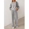 imagePRETTYGARDEN 2 Piece Sets For Women Fall Trendy Long Sleeve Sweatshirt Wide Leg Pants Loungewear Set Matching SweatsuitGrey