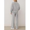 imagePRETTYGARDEN 2 Piece Sets For Women Fall Trendy Long Sleeve Sweatshirt Wide Leg Pants Loungewear Set Matching SweatsuitGrey