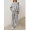 imagePRETTYGARDEN 2 Piece Sets For Women Fall Trendy Long Sleeve Sweatshirt Wide Leg Pants Loungewear Set Matching SweatsuitGrey