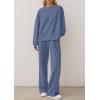 imagePRETTYGARDEN 2 Piece Sets For Women Fall Trendy Long Sleeve Sweatshirt Wide Leg Pants Loungewear Set Matching SweatsuitGrey Blue