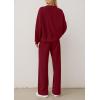imagePRETTYGARDEN 2 Piece Sets For Women Fall Trendy Long Sleeve Sweatshirt Wide Leg Pants Loungewear Set Matching SweatsuitWine Red