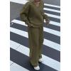 imagePRETTYGARDEN Casual Winter Two Piece Sets for Women 2025 V Neck Sweatshirt Loose Wide Leg Pants Tracksuit Knit Fall OutfitsArmy Green