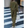 imagePRETTYGARDEN Casual Winter Two Piece Sets for Women 2025 V Neck Sweatshirt Loose Wide Leg Pants Tracksuit Knit Fall OutfitsArmy Green