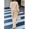 imagePRETTYGARDEN Casual Winter Two Piece Sets for Women 2025 V Neck Sweatshirt Loose Wide Leg Pants Tracksuit Knit Fall OutfitsBeige