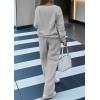 imagePRETTYGARDEN Casual Winter Two Piece Sets for Women 2025 V Neck Sweatshirt Loose Wide Leg Pants Tracksuit Knit Fall OutfitsGrey