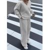 imagePRETTYGARDEN Casual Winter Two Piece Sets for Women 2025 V Neck Sweatshirt Loose Wide Leg Pants Tracksuit Knit Fall OutfitsGrey