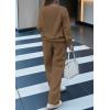 imagePRETTYGARDEN Casual Winter Two Piece Sets for Women 2025 V Neck Sweatshirt Loose Wide Leg Pants Tracksuit Knit Fall OutfitsKhaki