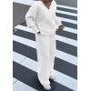 imagePRETTYGARDEN Casual Winter Two Piece Sets for Women 2025 V Neck Sweatshirt Loose Wide Leg Pants Tracksuit Knit Fall OutfitsWhite