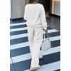 imagePRETTYGARDEN Casual Winter Two Piece Sets for Women 2025 V Neck Sweatshirt Loose Wide Leg Pants Tracksuit Knit Fall OutfitsWhite