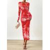 imagePRETTYGARDEN Fall Dresses for Women 2025 Long Sleeve Floral Mesh Sexy Bodycon Homecoming Wedding Guest Cocktail Maxi DressBrick Red Floral
