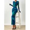 imagePRETTYGARDEN Fall Dresses for Women 2025 Long Sleeve Floral Mesh Sexy Bodycon Homecoming Wedding Guest Cocktail Maxi DressGreen Floral