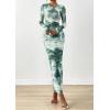 imagePRETTYGARDEN Fall Dresses for Women 2025 Long Sleeve Floral Mesh Sexy Bodycon Homecoming Wedding Guest Cocktail Maxi DressGrey Green Floral