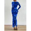 imagePRETTYGARDEN Fall Dresses for Women 2025 Long Sleeve Floral Mesh Sexy Bodycon Homecoming Wedding Guest Cocktail Maxi DressNavy Blue Floral