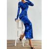 imagePRETTYGARDEN Fall Dresses for Women 2025 Long Sleeve Floral Mesh Sexy Bodycon Homecoming Wedding Guest Cocktail Maxi DressNavy Blue Floral