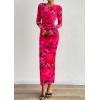 imagePRETTYGARDEN Fall Dresses for Women 2025 Long Sleeve Floral Mesh Sexy Bodycon Homecoming Wedding Guest Cocktail Maxi DressRose Red Floral