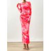 imagePRETTYGARDEN Fall Dresses for Women 2025 Long Sleeve Floral Mesh Sexy Bodycon Homecoming Wedding Guest Cocktail Maxi DressYellow Pink Floral