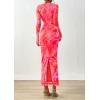 imagePRETTYGARDEN Fall Dresses for Women 2025 Long Sleeve Floral Mesh Sexy Bodycon Homecoming Wedding Guest Cocktail Maxi DressYellow Pink Floral