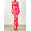 imagePRETTYGARDEN Fall Dresses for Women 2025 Long Sleeve Floral Mesh Sexy Bodycon Homecoming Wedding Guest Cocktail Maxi DressYellow Pink Floral