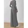 imagePRETTYGARDEN Womens 2 Piece Lounge Sets 2025 Fall Fashion Long Sleeve Crop Top Wide Leg Pants Matching Sets ClothingGrey