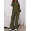 imagePRETTYGARDEN Womens 2 Piece Sets Long Sleeve Sweatshirt Wide Leg Pants Loose Matching Lounge Set Trendy Fall OutfitsArmy Green