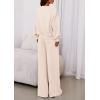 imagePRETTYGARDEN Womens 2 Piece Sets Long Sleeve Sweatshirt Wide Leg Pants Loose Matching Lounge Set Trendy Fall OutfitsBeige