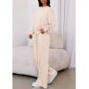 imagePRETTYGARDEN Womens 2 Piece Sets Long Sleeve Sweatshirt Wide Leg Pants Loose Matching Lounge Set Trendy Fall OutfitsBeige