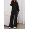 imagePRETTYGARDEN Womens 2 Piece Sets Long Sleeve Sweatshirt Wide Leg Pants Loose Matching Lounge Set Trendy Fall OutfitsBlack