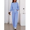 imagePRETTYGARDEN Womens 2 Piece Sets Long Sleeve Sweatshirt Wide Leg Pants Loose Matching Lounge Set Trendy Fall OutfitsBlue