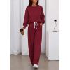 imagePRETTYGARDEN Womens 2 Piece Sets Long Sleeve Sweatshirt Wide Leg Pants Loose Matching Lounge Set Trendy Fall OutfitsWine Red