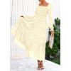 imagePRETTYGARDEN Womens 2025 Fall Floral Midi Dress Long Sleeve Smocked A Line Long Flowy Elegant Wedding Guest DressesBeige