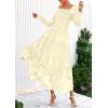 imagePRETTYGARDEN Womens 2025 Fall Floral Midi Dress Long Sleeve Smocked A Line Long Flowy Elegant Wedding Guest DressesBeige