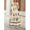 imagePRETTYGARDEN Womens 2025 Fall Wedding Guest Dresses Boho Floral Long Sleeve V Neck Flowy Elegant Maxi Dress Beach ClothesFloral Apricot Black