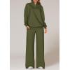 imagePRETTYGARDEN Womens Casual Two Piece Sets Fall 2025 Outfits Quarter Zip Sweatshirts Straight Leg Pants Sweatsuits TracksuitArmy Green