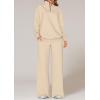 imagePRETTYGARDEN Womens Casual Two Piece Sets Fall 2025 Outfits Quarter Zip Sweatshirts Straight Leg Pants Sweatsuits TracksuitBeige