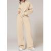 imagePRETTYGARDEN Womens Casual Two Piece Sets Fall 2025 Outfits Quarter Zip Sweatshirts Straight Leg Pants Sweatsuits TracksuitBeige