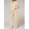 imagePRETTYGARDEN Womens Casual Two Piece Sets Fall 2025 Outfits Quarter Zip Sweatshirts Straight Leg Pants Sweatsuits TracksuitBeige