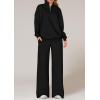 imagePRETTYGARDEN Womens Casual Two Piece Sets Fall 2025 Outfits Quarter Zip Sweatshirts Straight Leg Pants Sweatsuits TracksuitBlack