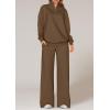 imagePRETTYGARDEN Womens Casual Two Piece Sets Fall 2025 Outfits Quarter Zip Sweatshirts Straight Leg Pants Sweatsuits TracksuitBrown