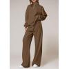 imagePRETTYGARDEN Womens Casual Two Piece Sets Fall 2025 Outfits Quarter Zip Sweatshirts Straight Leg Pants Sweatsuits TracksuitBrown