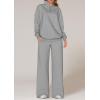 imagePRETTYGARDEN Womens Casual Two Piece Sets Fall 2025 Outfits Quarter Zip Sweatshirts Straight Leg Pants Sweatsuits TracksuitGrey