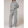 imagePRETTYGARDEN Womens Casual Two Piece Sets Fall 2025 Outfits Quarter Zip Sweatshirts Straight Leg Pants Sweatsuits TracksuitGrey