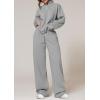 imagePRETTYGARDEN Womens Casual Two Piece Sets Fall 2025 Outfits Quarter Zip Sweatshirts Straight Leg Pants Sweatsuits TracksuitGrey