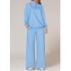 imagePRETTYGARDEN Womens Casual Two Piece Sets Fall 2025 Outfits Quarter Zip Sweatshirts Straight Leg Pants Sweatsuits TracksuitLight Blue