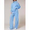 imagePRETTYGARDEN Womens Casual Two Piece Sets Fall 2025 Outfits Quarter Zip Sweatshirts Straight Leg Pants Sweatsuits TracksuitLight Blue